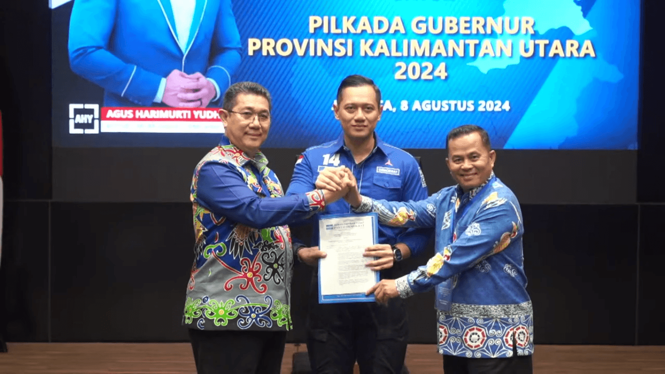 Paslon Gubernur dan Wakil Gubernur Pilkada Kaltara 2024. Sumber YT Partai Demokrat