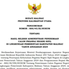 Pengumuman Hasil Seleksi Administrasi CPNS Malinau 2024
