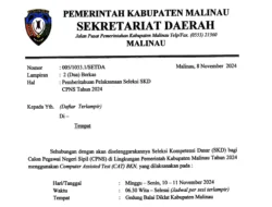 Pengumuman Seleksi SKD CPNS Malinau, Ini Jadwal Pembagian 4 Sesi