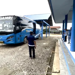 Bus Damri Malinau ke Tanjung Selor Bulungan saat uji coba subsidi ongkos angkut Pemkab Malinau 2025