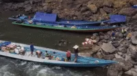 Peledakan jeram Sungai Bahau oleh Dinas Perhubungan (Dishub) Malinau dan Batalyon Zeni Tempur (Yonzipur) 17 Kodam VI Mulawarman pada tahun 2018. Sumber Foto Diskominfo Mln