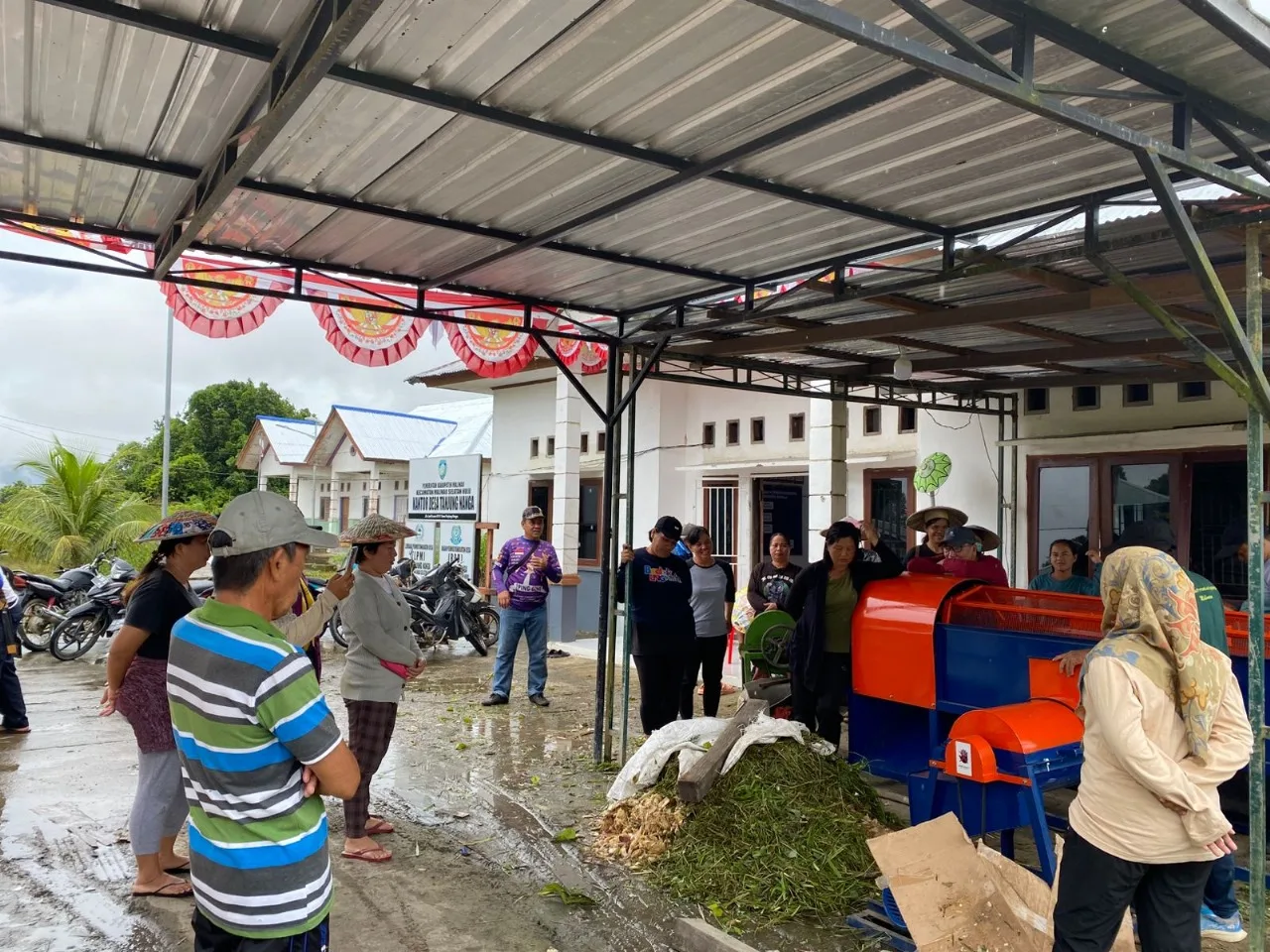 Warga Desa Tanjung Nanga Mengolah Bahan Pupuk Organik Kelompok tani di Tanjung Nanga Malinau memproduksi pupuk organik sebagai alternatif pengganti pupuk kimia.