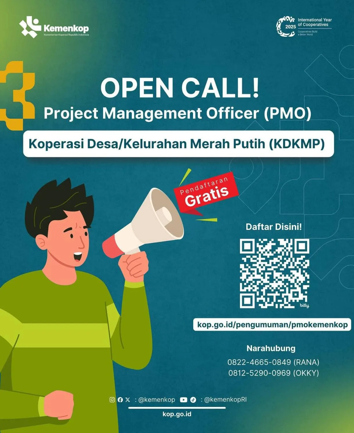 Bergabunglah dengan Kopdes Malinau! Pendaftaran PMO terbuka hingga 13 September 2025, tidak dipungut biaya.