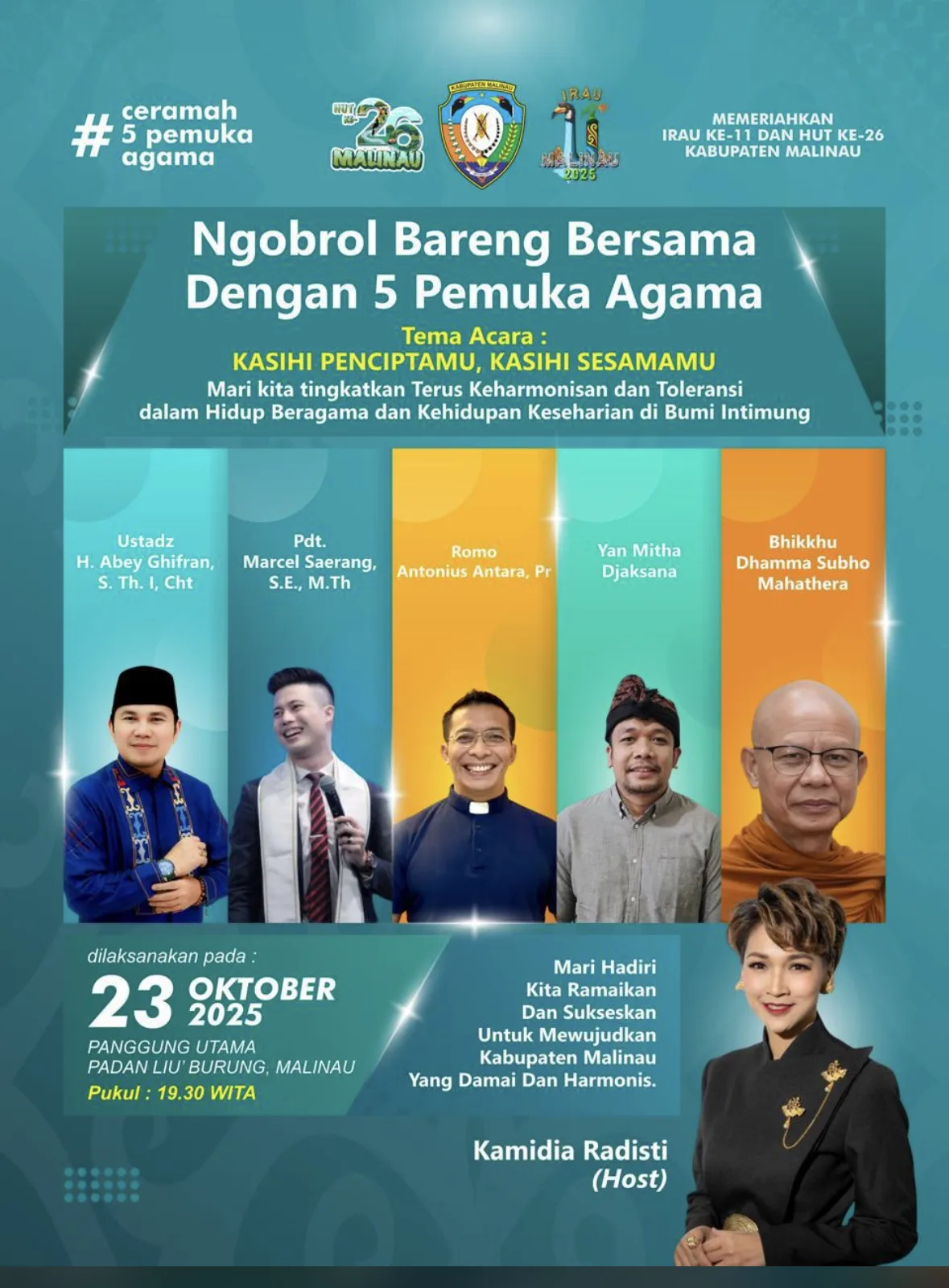 Ceramah Lintas Agama Pemuka agama dari berbagai keyakinan berdialog dalam Podcast Lintas Agama di Festival Irau Malinau