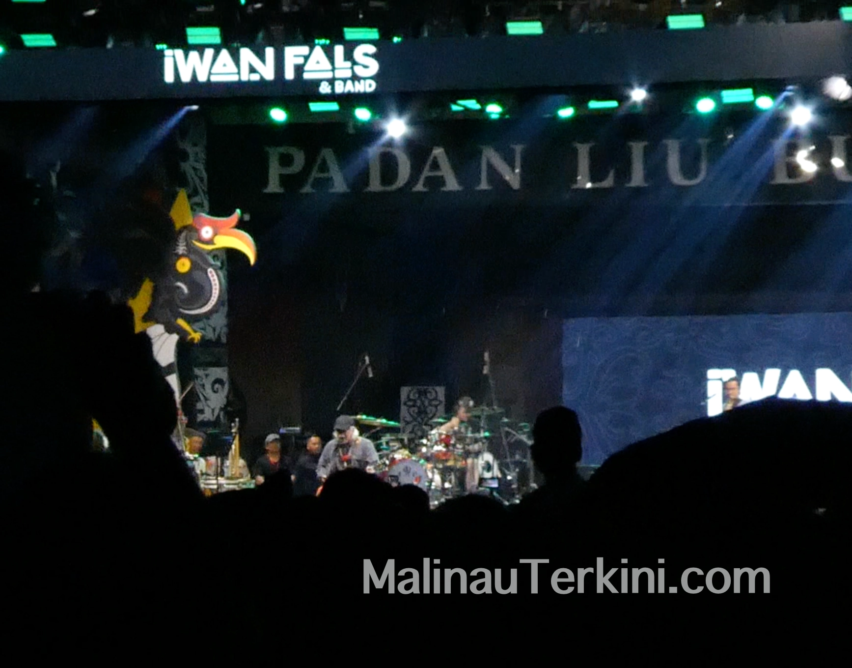 Iwan Fals memainkan gitar akustik di malam penutupan Irau Malinau ke-11.