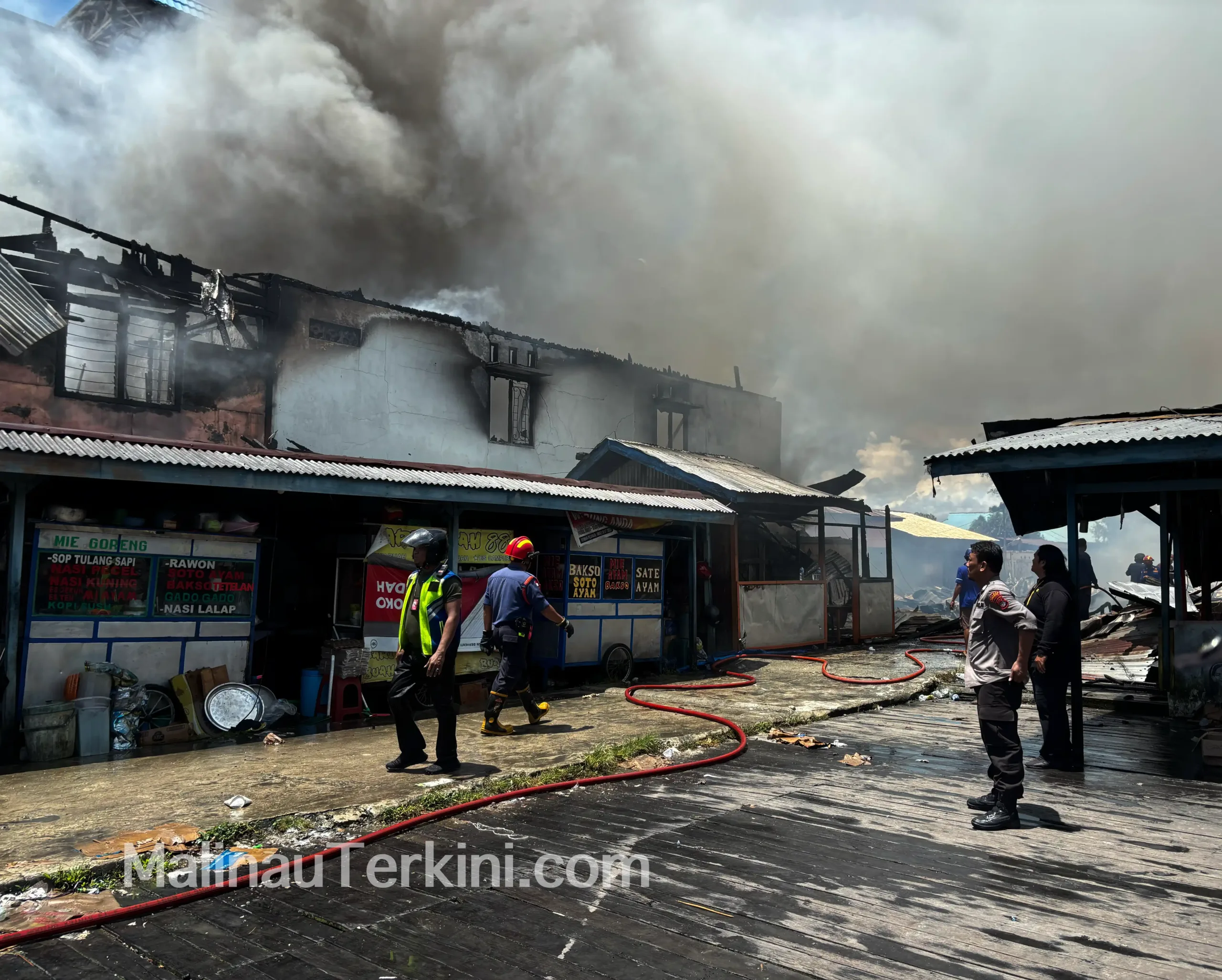Aktivitas pasar terhenti total pascakebakaran di Pasar Pelangi Malinau.