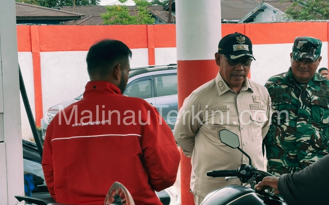 Wakil Bupati Malinau Jakaria saat melakukan inspeksi mendadak ketersediaan stok BBM di SPBU Beringin.