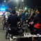 Foto suasana malam hari di jalan raya Malinau yang memperlihatkan petugas kepolisian sedang memeriksa sejumlah sepeda motor yang diduga terlibat balap liar.