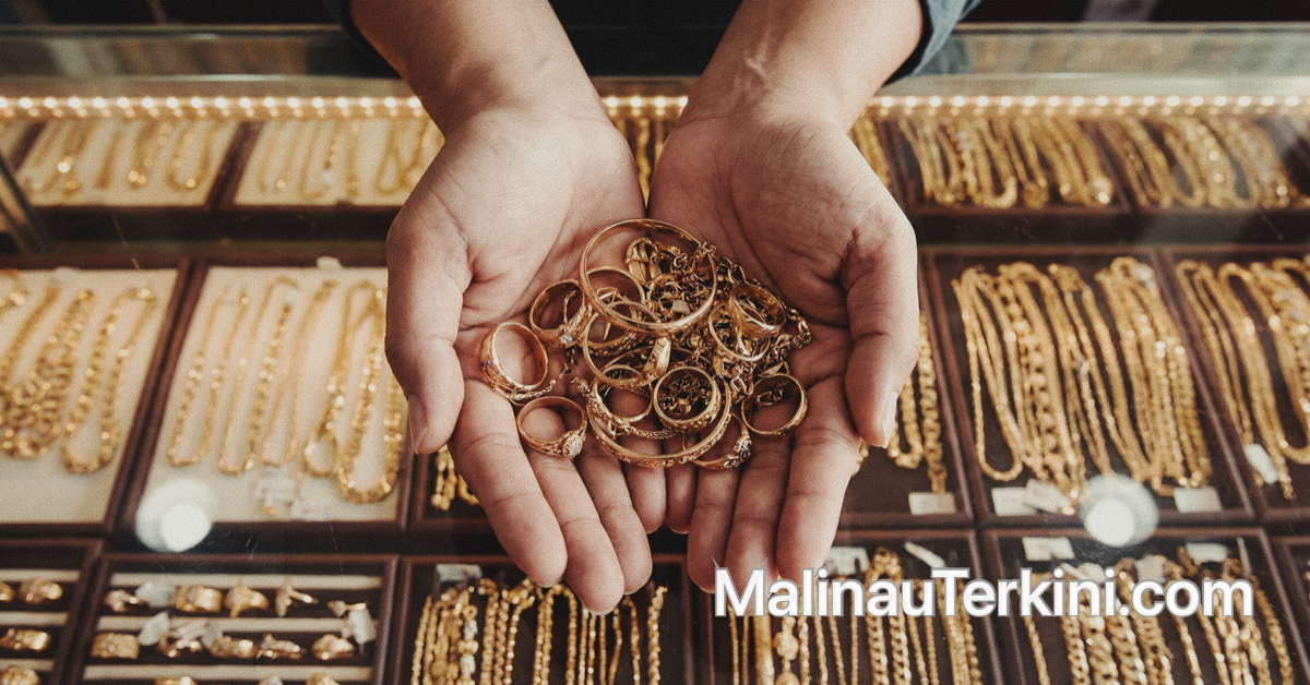 Emas di malinau termasuk perhiasan d jual di toko Malimau