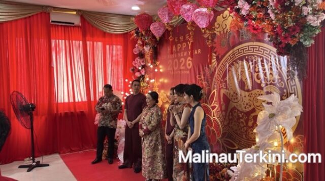 Suasana open house perayaan Shio Kuda Api pada Imlek 2026 Malinau yang dipadati warga.