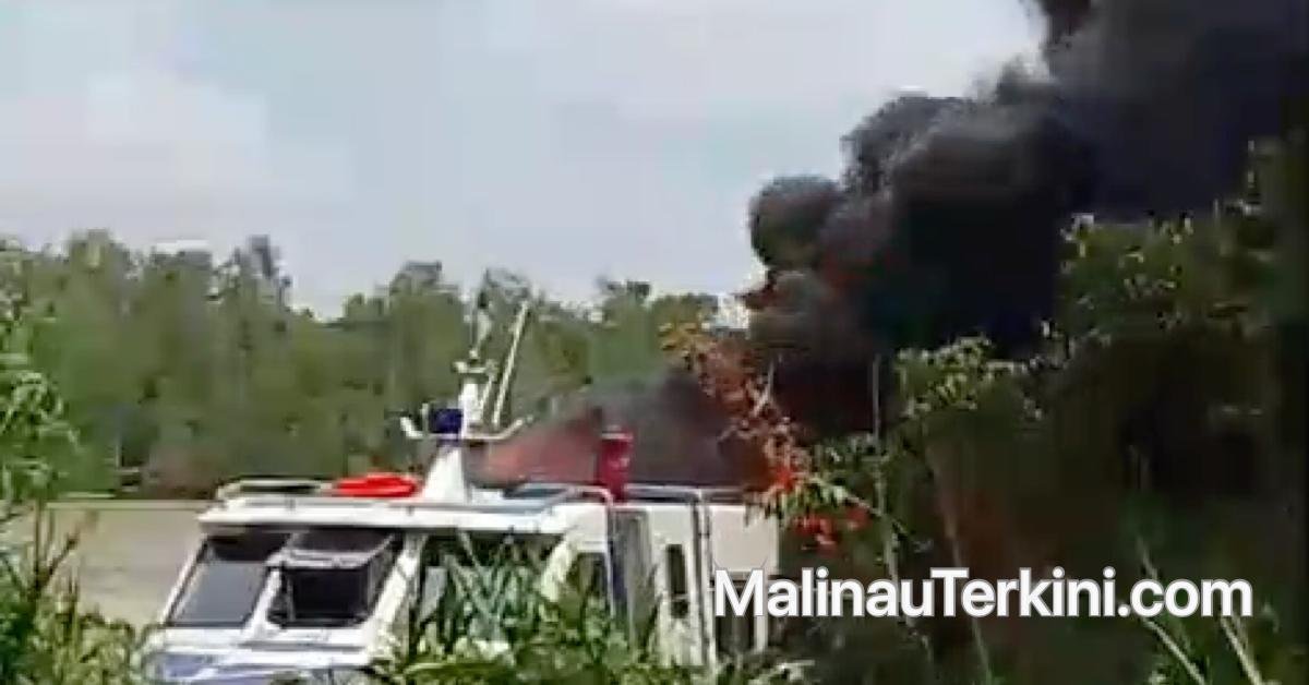 speedboat sekatak AAA dari Tanjung Selor Tarakan terbakar di perairan Salimbatu Bulungan